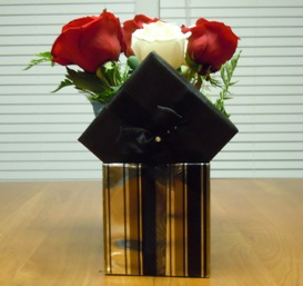 how to make a floral gift box centerpiece
